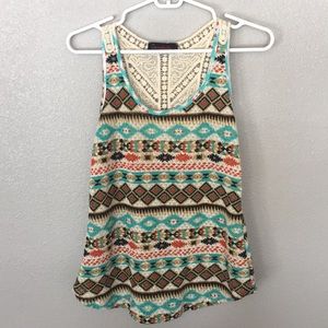 Multicolored Aztec print tank top